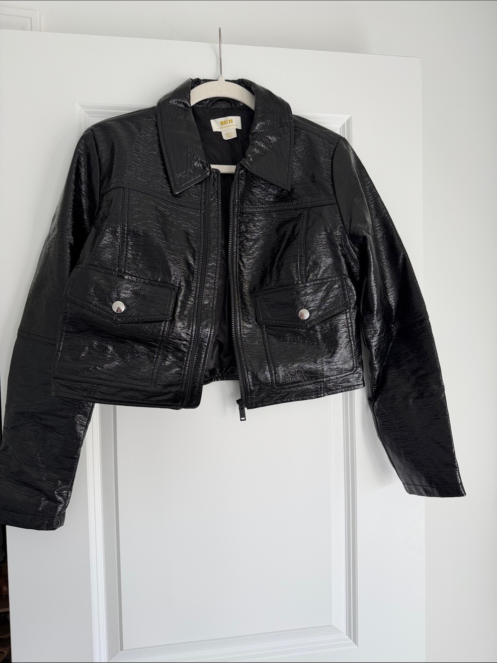 Maeve by Anthropologie Faux Leather Crop Jacket